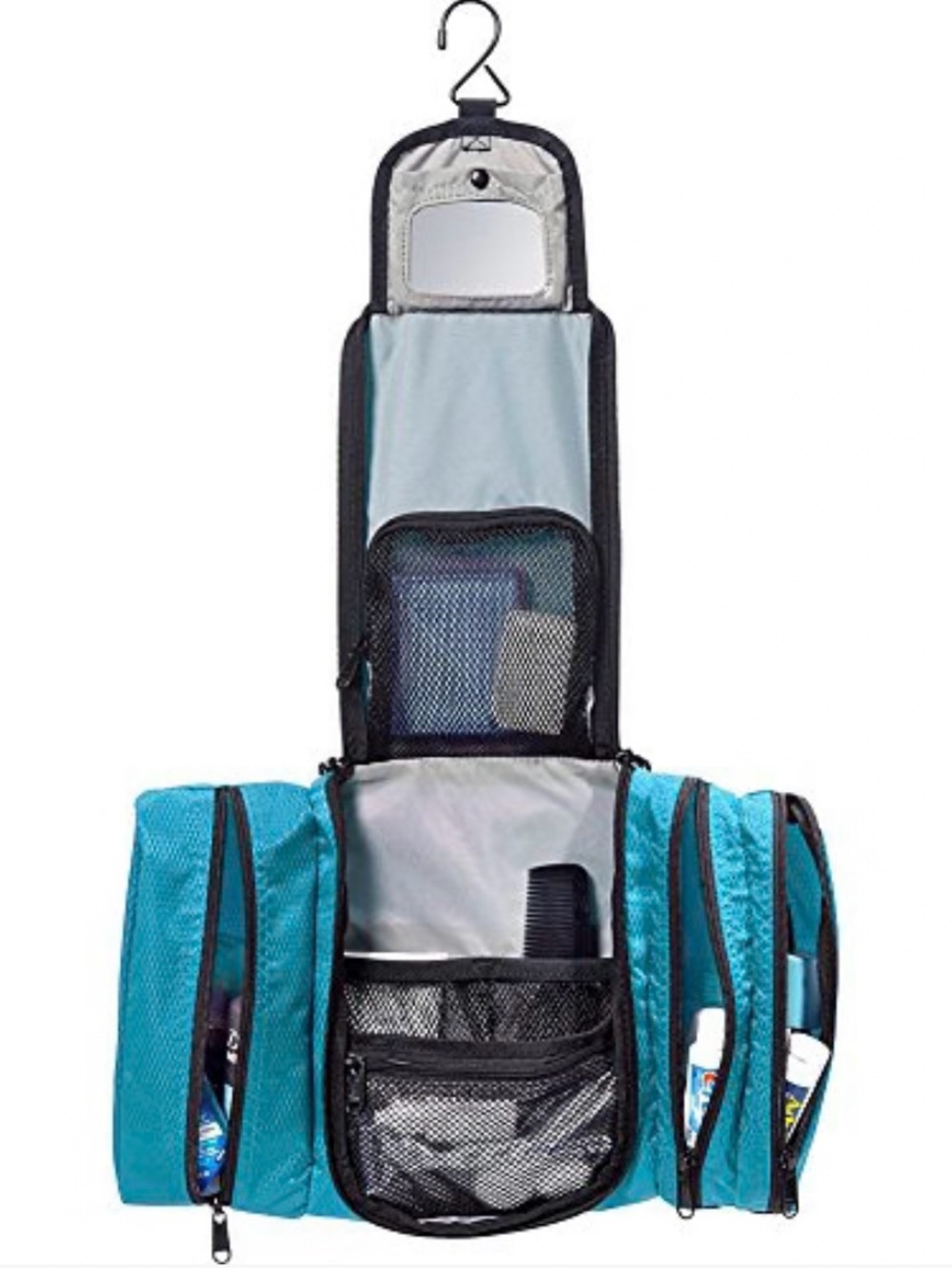 NIB eBags Pack-It-Flat Toiletry Kit Nylon Aqua Marine EB2102 Travel Bag